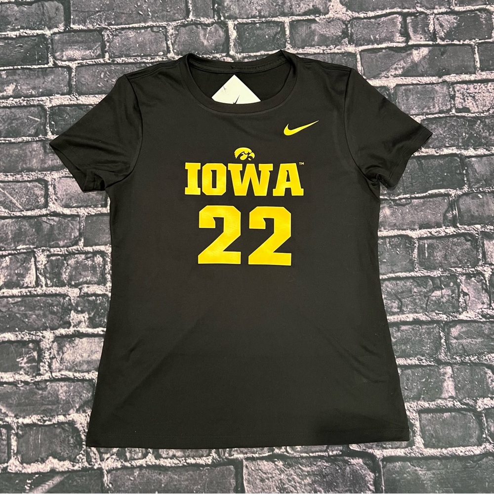 NIKE Caitlin Clark Iowa Hawkeyes Women’s Black T-Shirt Size NEW Jersey small XS